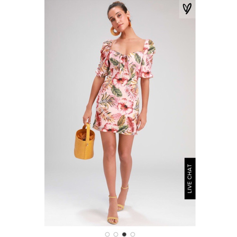 Lulus Tropical Print Mini Dress